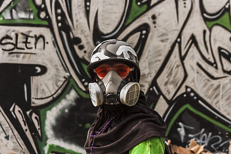 man wearing gas mask thumbnail