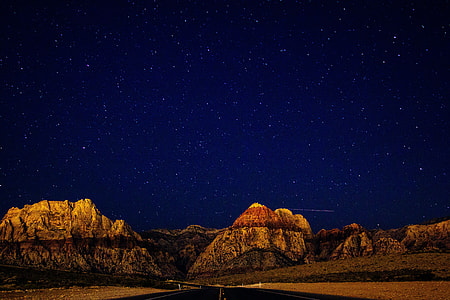 Mountains and Road under the stars thumbnail