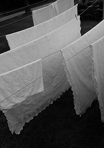 white cloth hanging on clothes line thumbnail