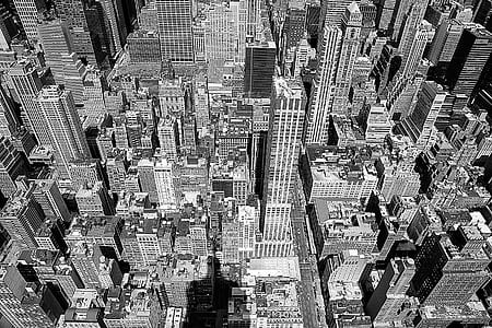 aerial and grayscale photography of city thumbnail