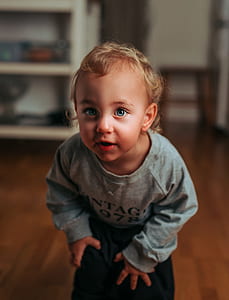 shallow focus of toddler indoor thumbnail