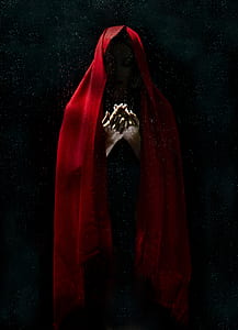 women's red scarf thumbnail