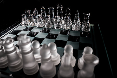 glass chess game set with black background thumbnail