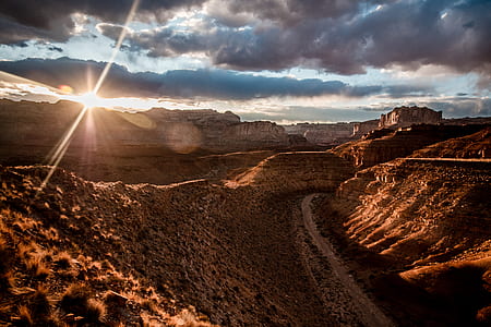 mountain ranges under cloudy sky thumbnail