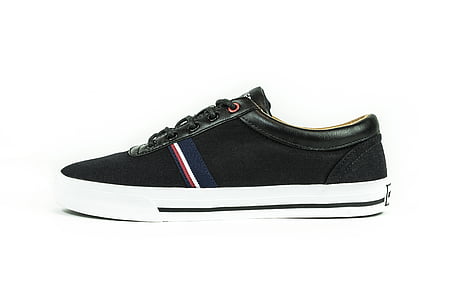 black and white leather low-top sneaker thumbnail