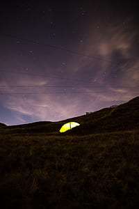 yellow tent on field thumbnail