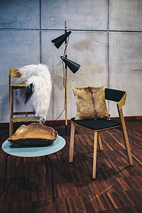 Collection of chairs and tables arranged at a design exhibition thumbnail