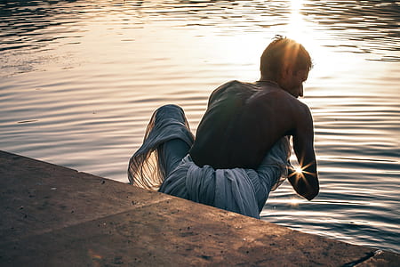 landscape, sunset, person, water thumbnail