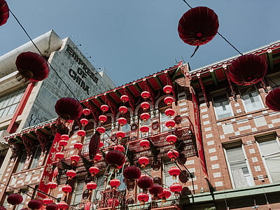low-angle shot photography of lanterns thumbnail