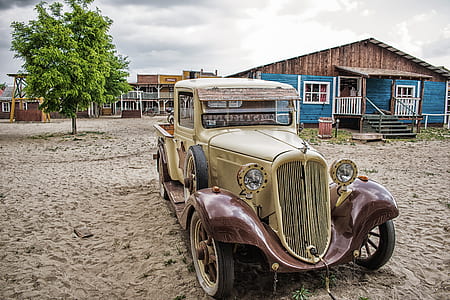 vintage car park on garage thumbnail