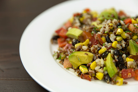 Mexican salad with rice, beans, quinoa and avocado thumbnail