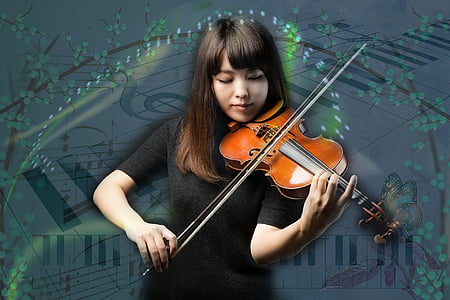 woman playing brown violin thumbnail