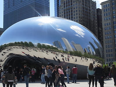people gathering on Cloud Gate thumbnail