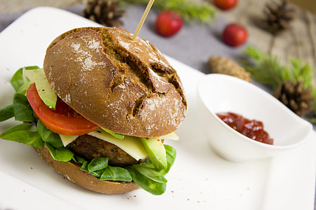 burger with potty and vegetable thumbnail