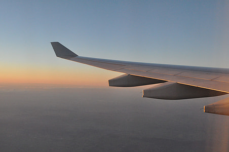 gray airplane wing on air thumbnail