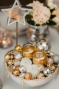 Silver Christmas decorations thumbnail