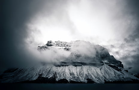 grayscale photography of mountain thumbnail