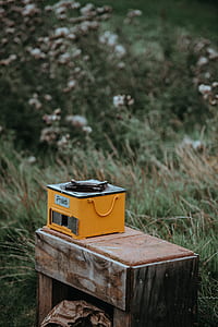 yellow single burner on brown table thumbnail