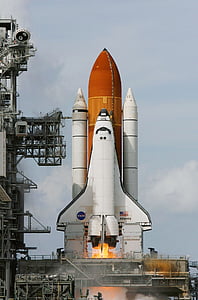 NASA space shuttle taking off from ground thumbnail