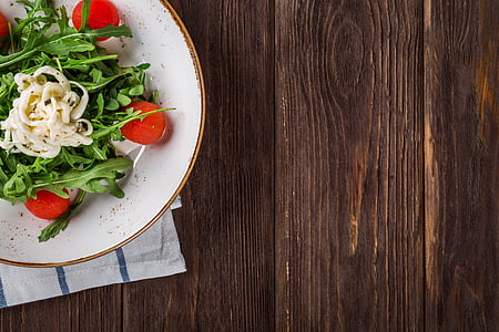 vegetable salad on white ceramic plate thumbnail