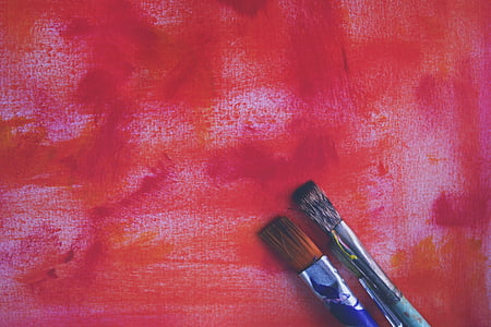 two blue handle paint brushes thumbnail