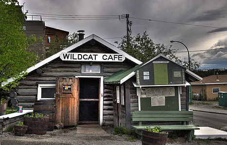 Wildcat Cafe building on corner of street thumbnail