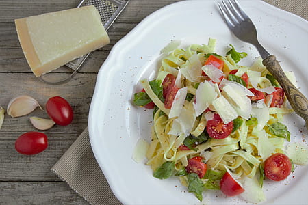 vegetable salad on table with fork thumbnail