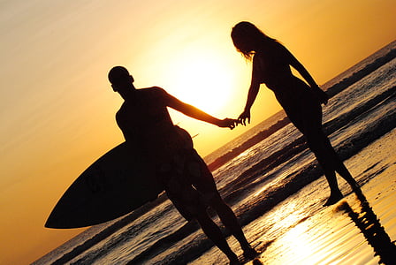 silhouette of woman and man thumbnail