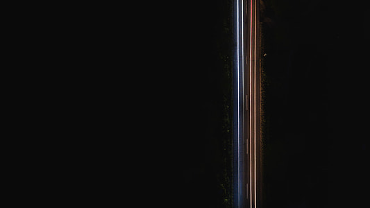 parallel, light trail, black, night thumbnail