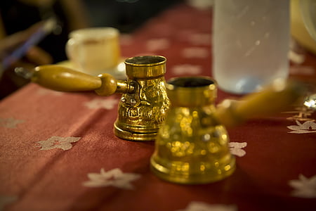 selective focus photography of two gold candle snufflers thumbnail