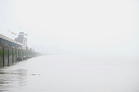 Misty, City, Antwerp, water, wall, dock thumbnail