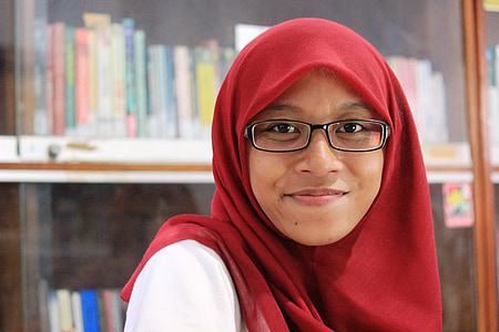 woman wearing black framed eyeglasses thumbnail