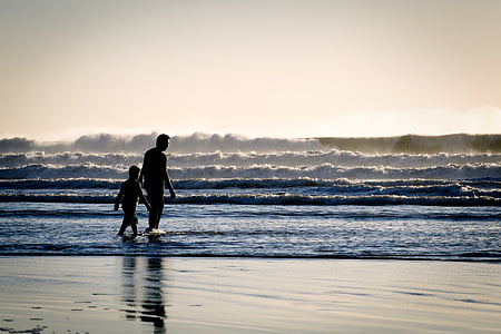 boy and man walking on body of water thumbnail