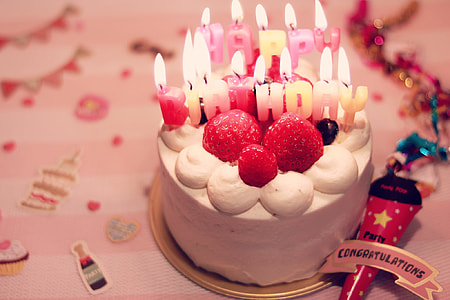 Happy Birthday Cake with candles thumbnail