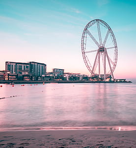 Ferris Wheel Near Body of Water and High Rise Building thumbnail