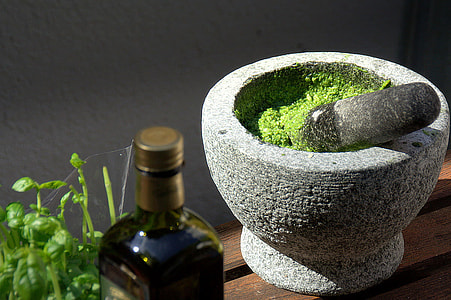 Pesto sauce, a popular Genoese dressing in Italy thumbnail