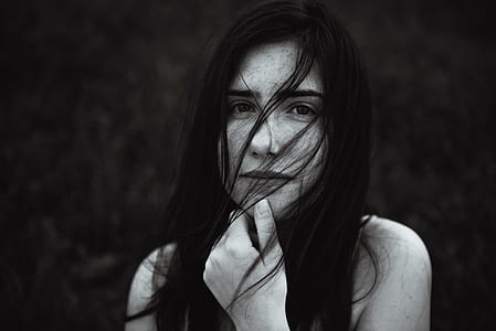 grayscale photography of woman thumbnail