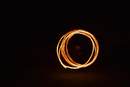 circle of fire during nighttime thumbnail