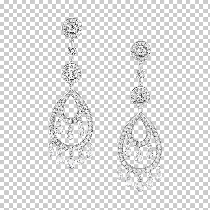 Earring Boucheron Jewellery Diamond Pendant, Earrings , pair of silver-colored pendant earrings PNG clipart