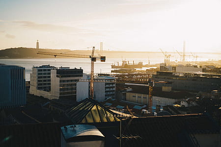 aerial photo of cranes thumbnail