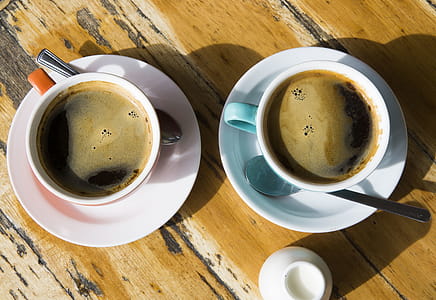 Flat Lay Photography of Two Cups of Coffee thumbnail