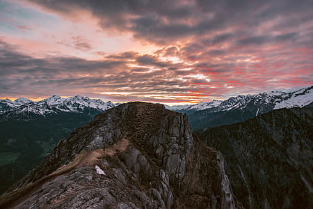 mountain under cloudy sky thumbnail