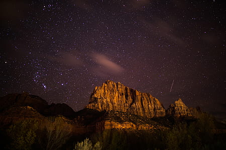 brown mountain at nighttime thumbnail