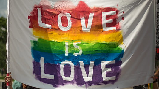 White and Multicolored Love Is Love Banner thumbnail
