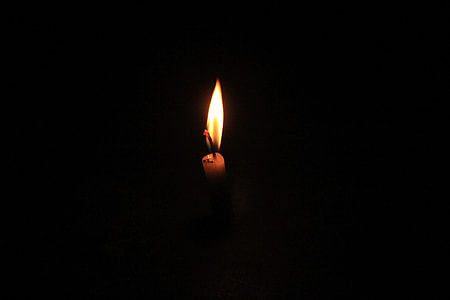 close-up photo of lit candle in the dark thumbnail