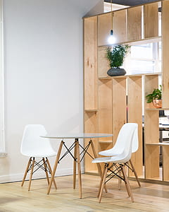 round 4-piece dining set near rack thumbnail