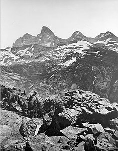 Three Tetons landscape in Grand Teton National Park, Wyoming, 1872 thumbnail