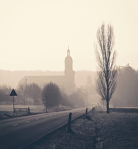 empty road at daytime grayscale photo thumbnail