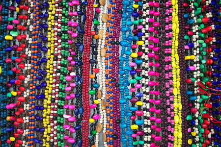 close-up of beaded assorted-color necklace lot thumbnail