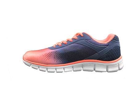 unpaired black and orange sneaker thumbnail